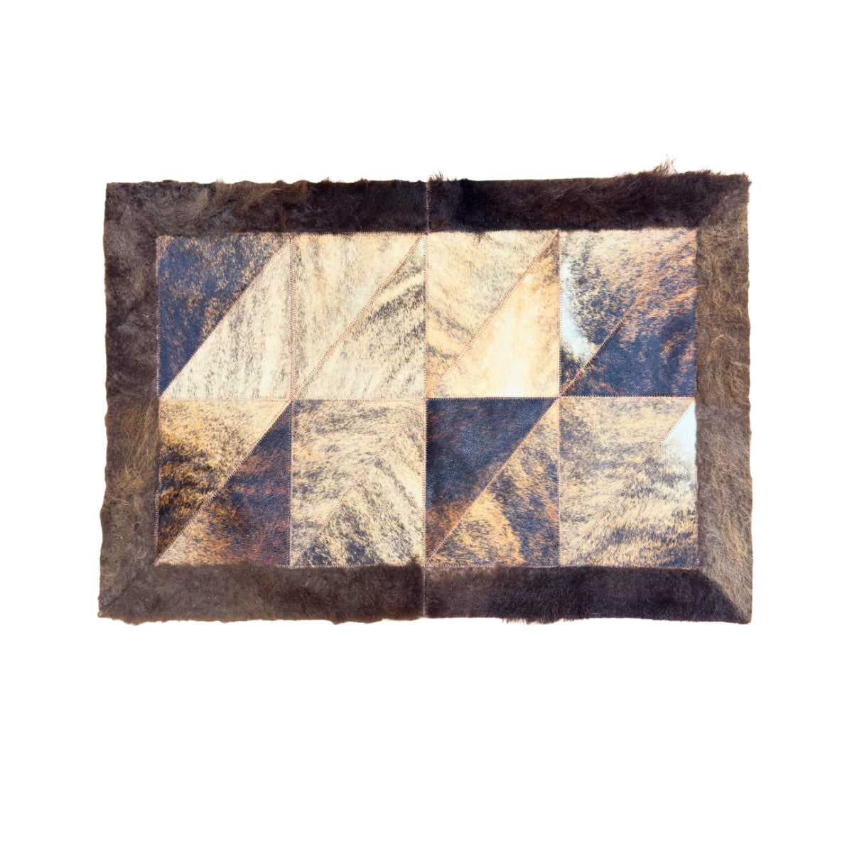 Cowhide / Bison Rug Patchwork Rectangular - Rustic Decor - Premium Quality 2x3 Feet