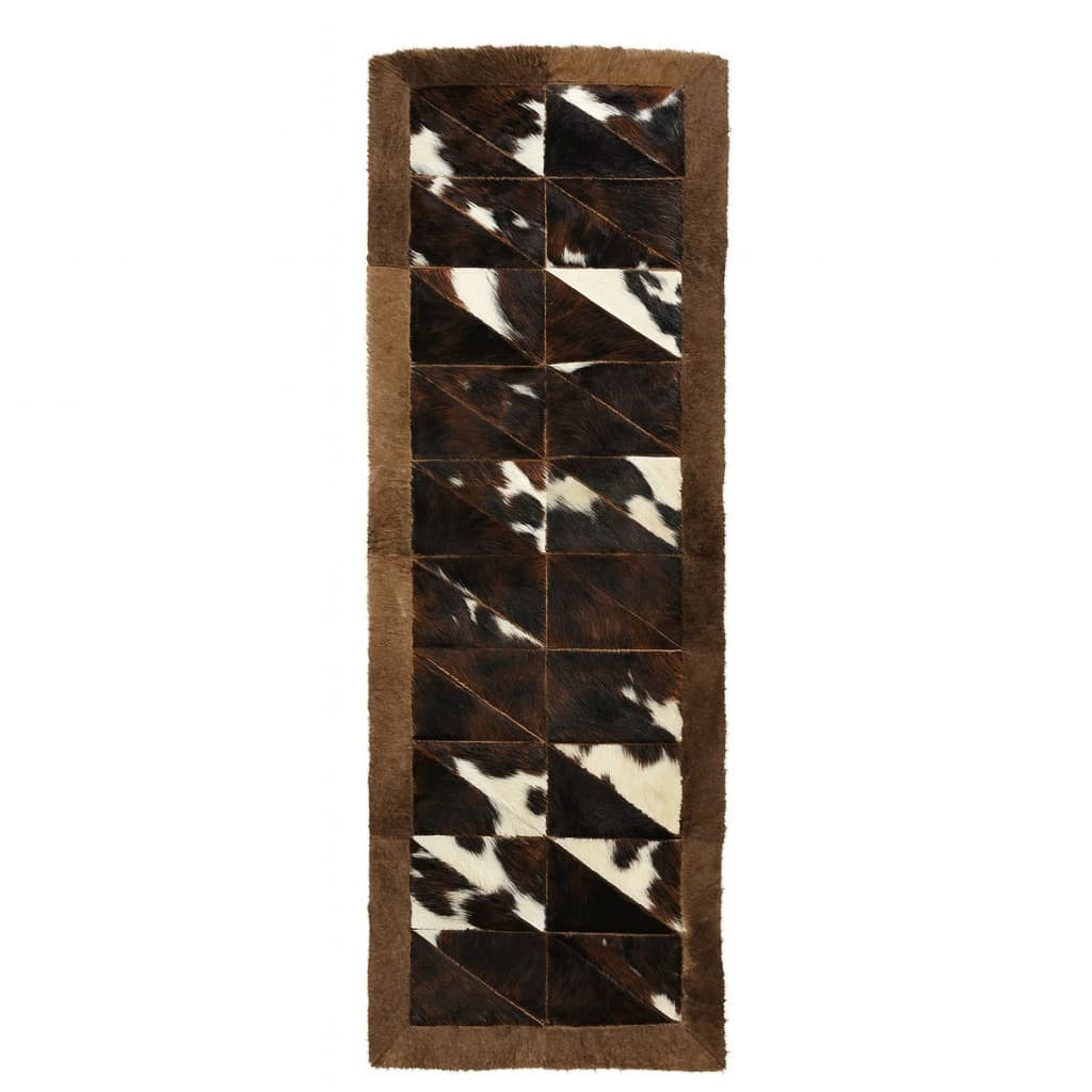 Bison & Cowhide & Rectangular Rug | Handcrafted Patchwork Hair-On – 2x6 ft