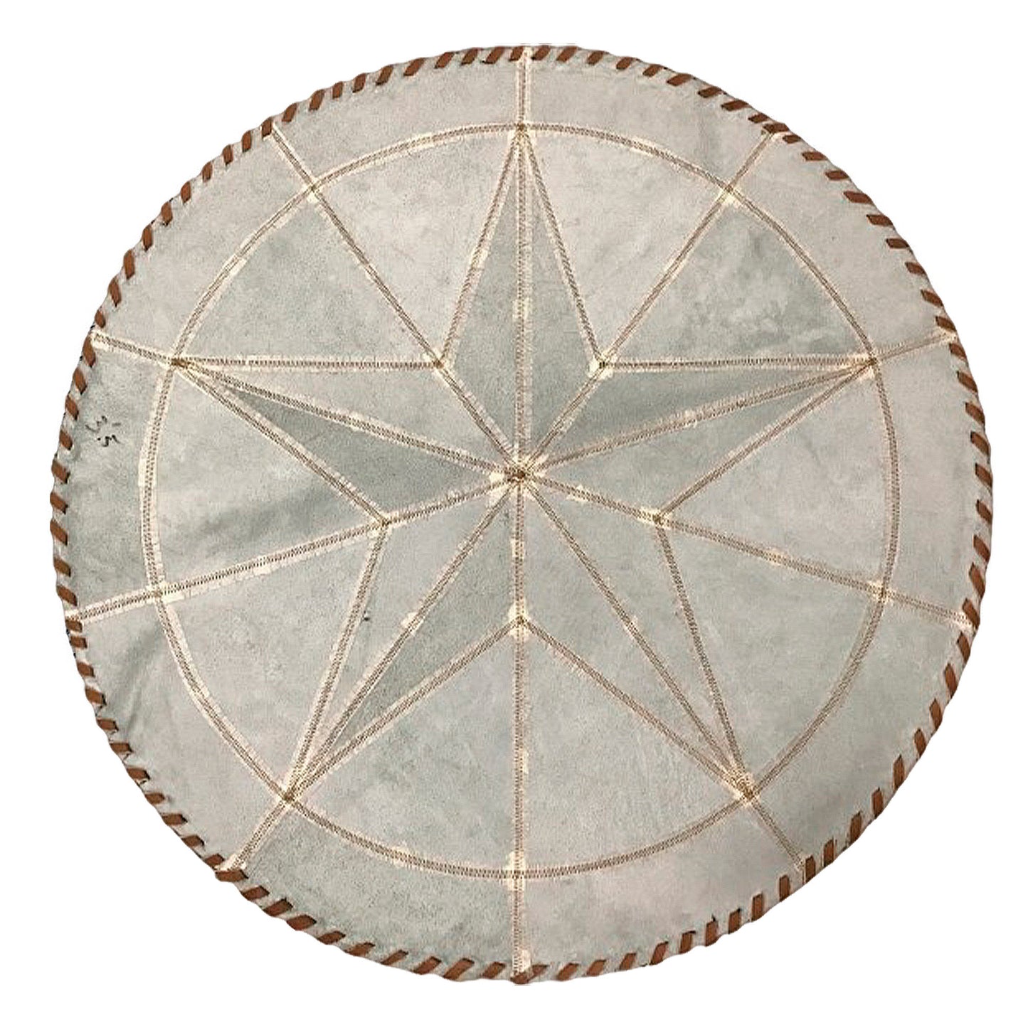 Cowhide Rug - Hair-On Decorative Star Shaped Round - Premium Quality - Luxurious Durable Accent