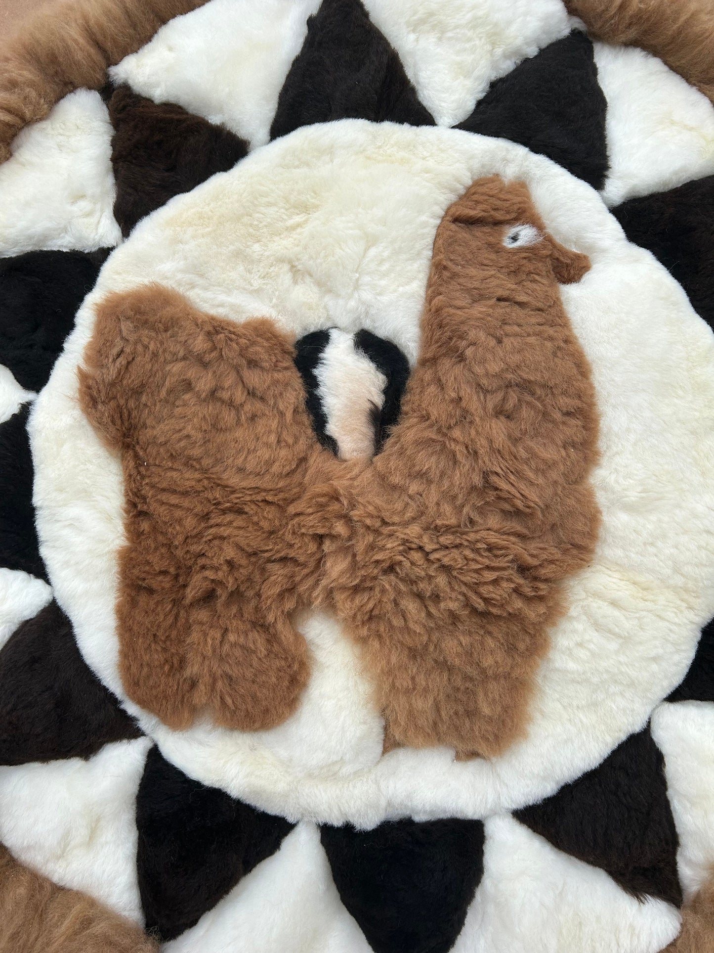 Alpaca Area Rug Pattern Round
