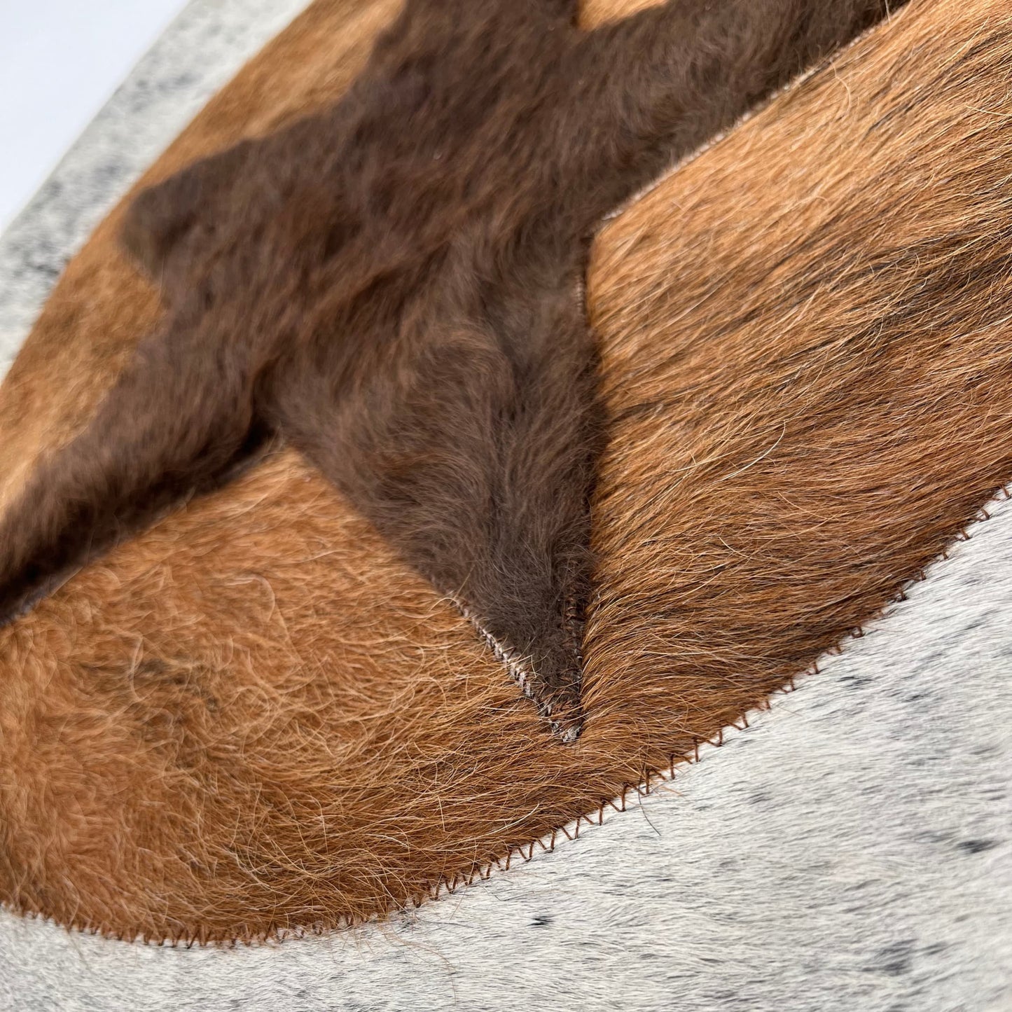 Bison Leather Pillow Cover - Rustic Star Design - Premium Hair-On 20"x20" Home Decor Accent