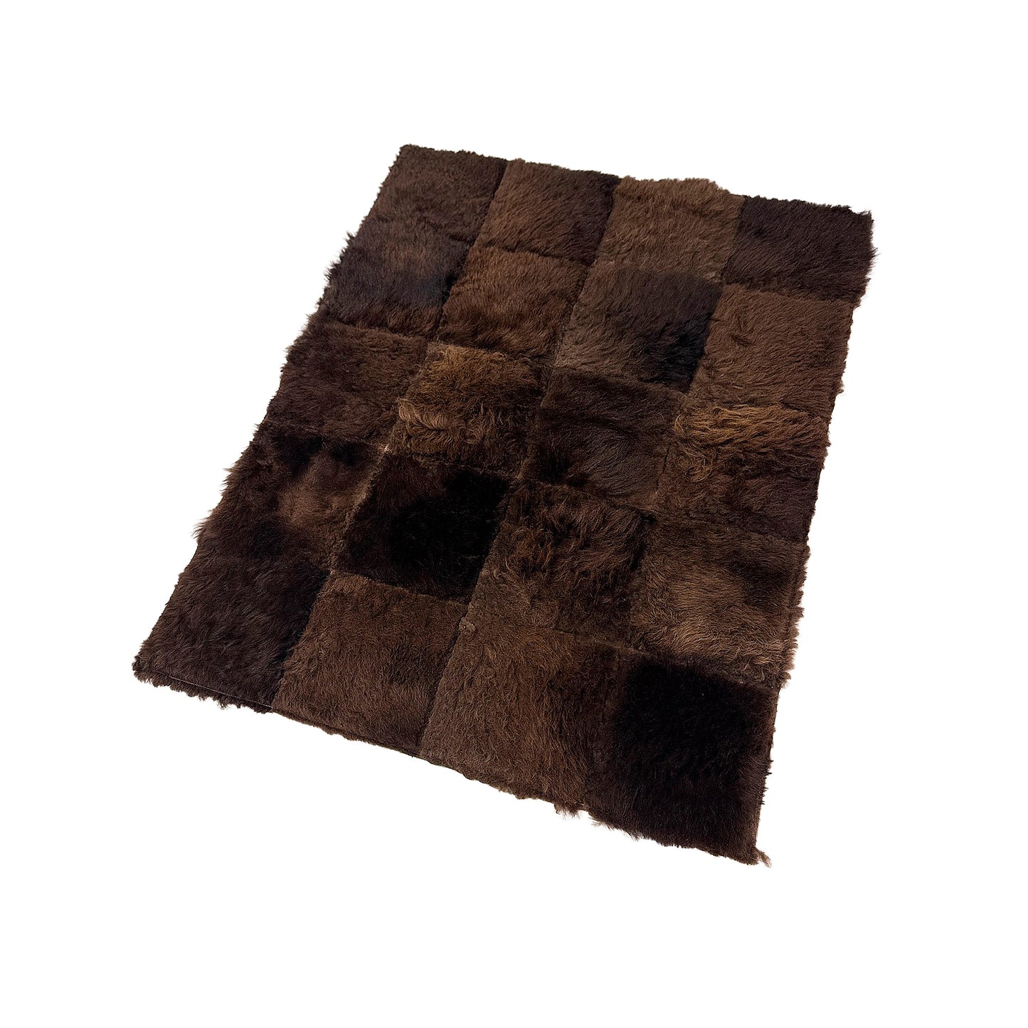 Handmade Bison Leather Patchwork Rug - Natural Hair-On First Grade 4ft x 3ft