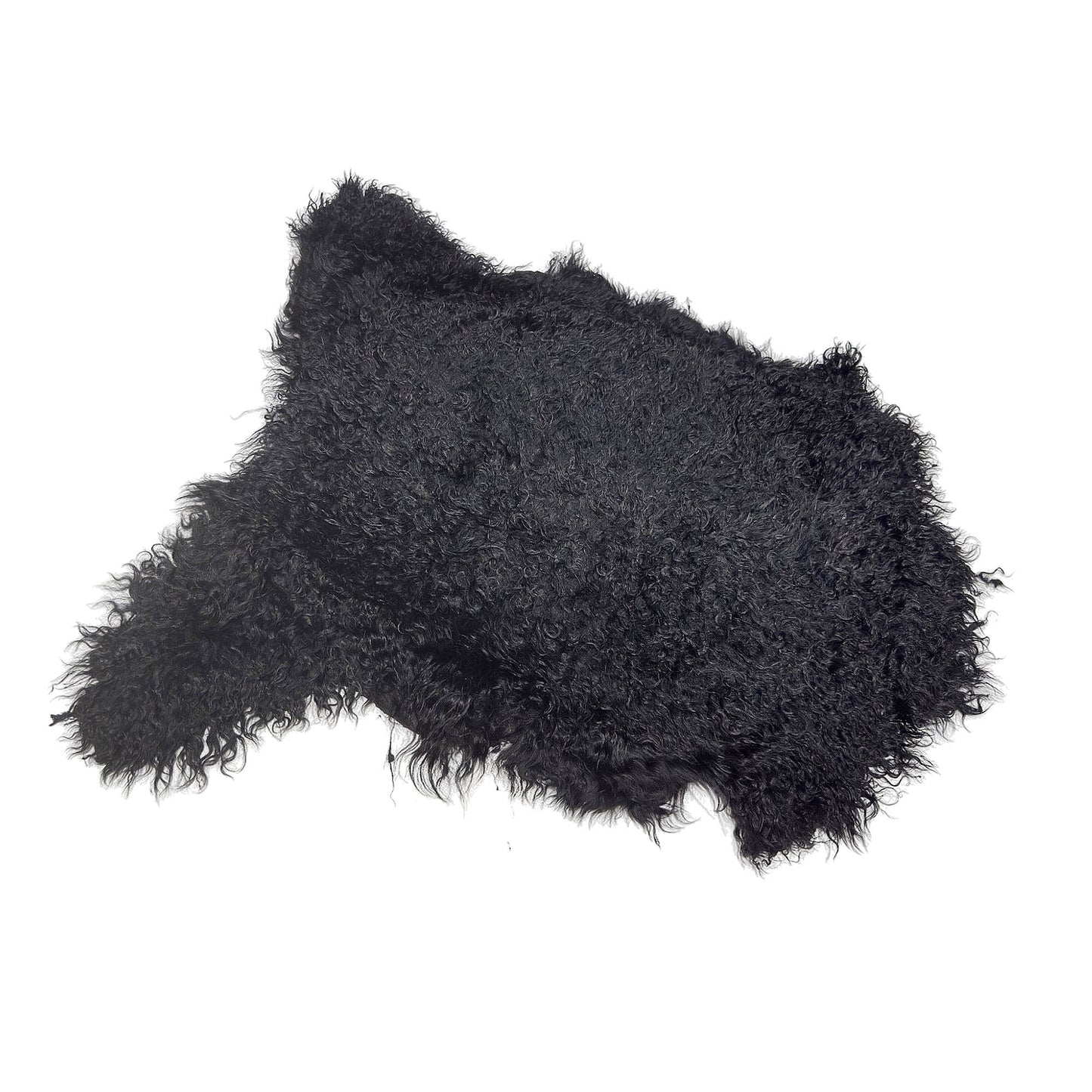 Argentinian Hair-On Angora Hide - Black - First Grade - Luxuriously Soft & Elegant