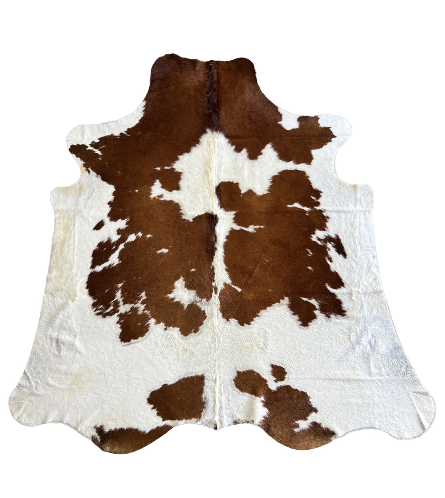 Cowhide Rug - Hair-On Decorative - Premium Quality - Brown & White