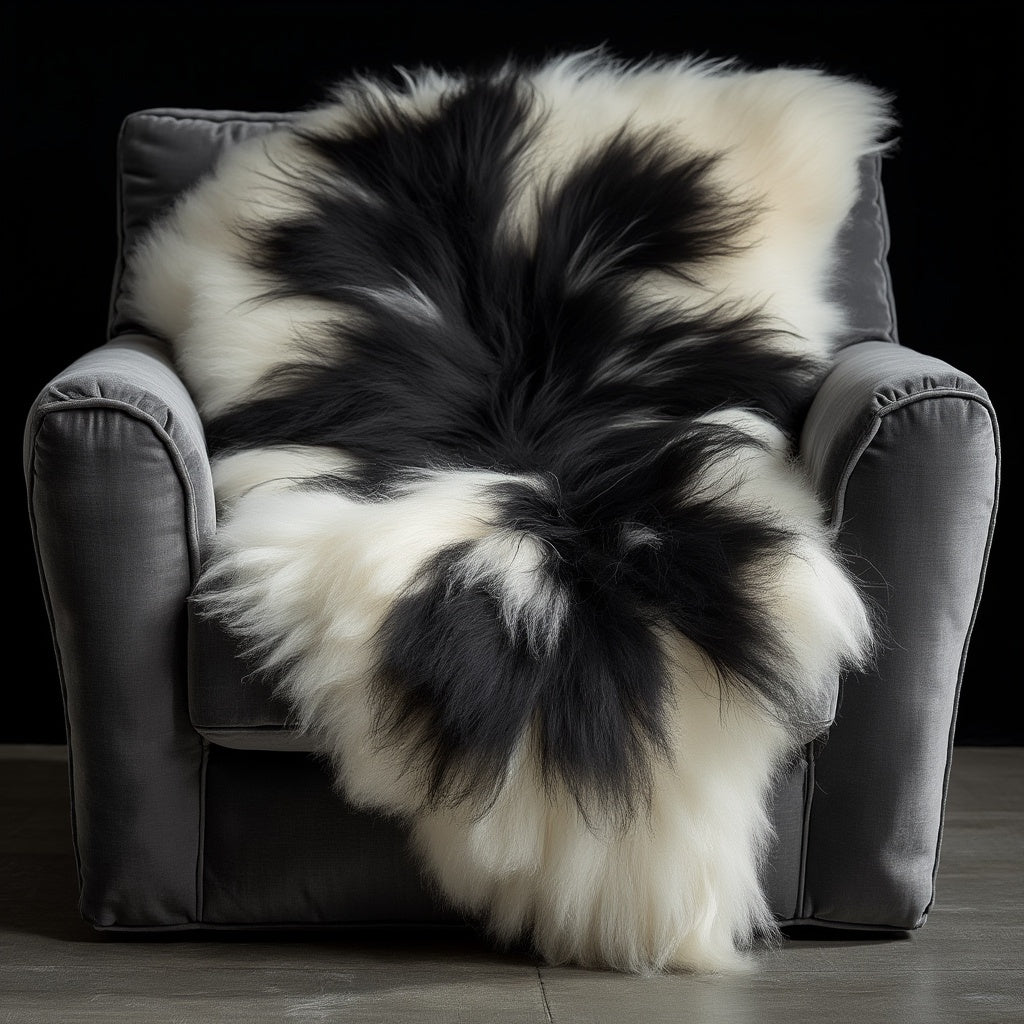Norwegian Sheepskin | Spotted Black & White Viking Heritage