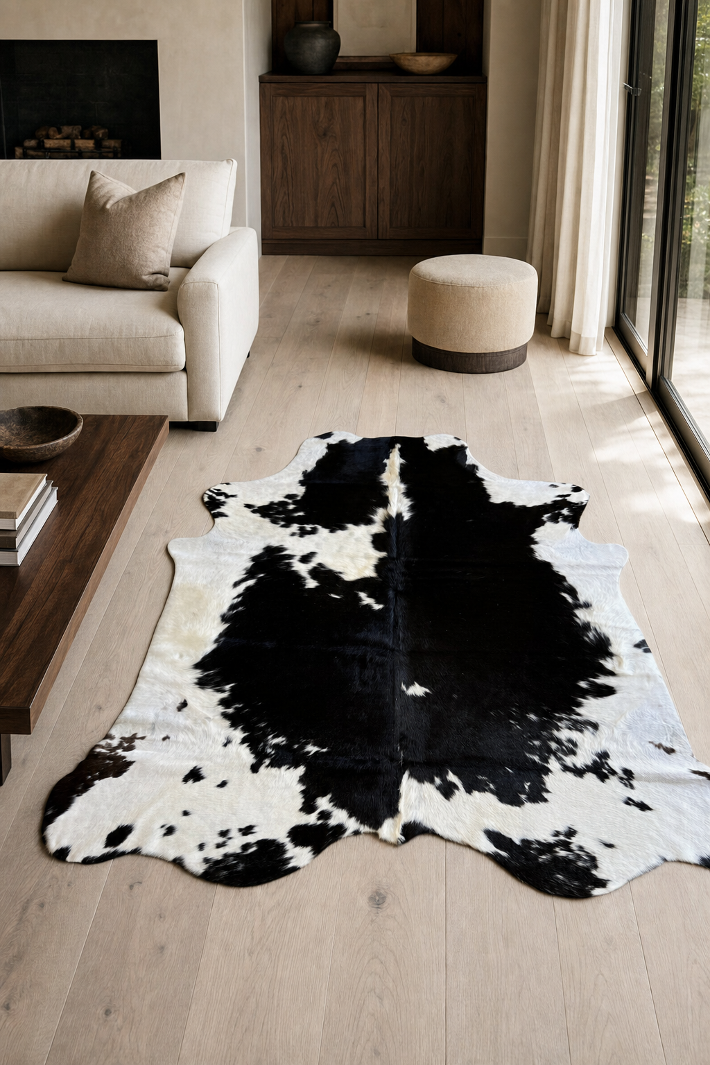 Cowhide Rug | Black & White Hair-On – Natural Cut