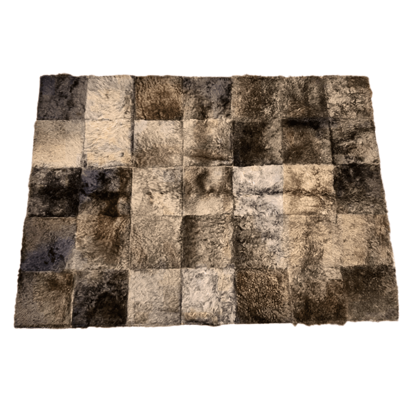 Bison Patchwork Rug | Handmade Hair-On – 8 × 5 Ft