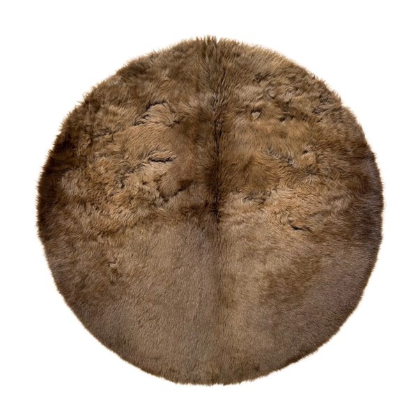 American Bison Rug - Hair-On Round Rug - Premium Winter Hide - 3 Ft Diameter - Elegant Home Decor