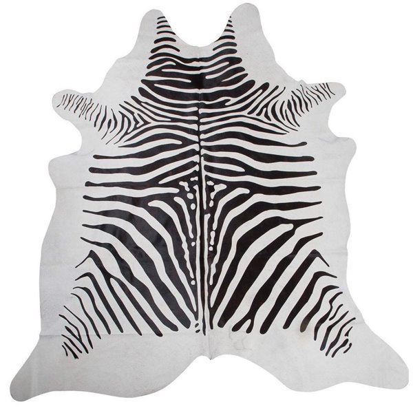 Cowhide Rug - Hair-On Zebra Print - Premium Colombian Origin - Versatile Decor & Fashion Accessory