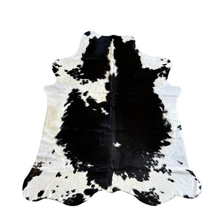 TRAHIDE Premium Cowhide Hair-On Bi-Color Rug - High-Grade Natural Material - Unique Decorative Piece