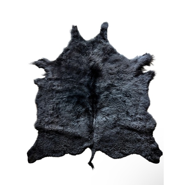 Buffalo Hide Rug - Extra Large Black Robe - First Grade Quality