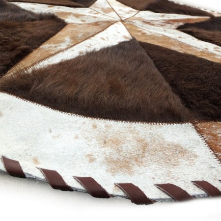 TRAHIDE Premium Cowhide Rug - Star & Bison Design - Authentic Leather