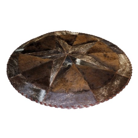 TRAHIDE Premium Cowhide Rug - Star & Bison Design - Authentic Leather