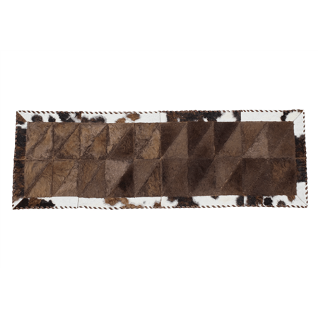 Star Patchwork Bison-Cowhide Rug 2 x 6 Feet