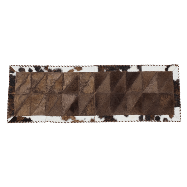 Bison Rug Hair-On Patchwork - Rustic Rectangular Cowhide Borders - 2x6 Feet - Premium Quality