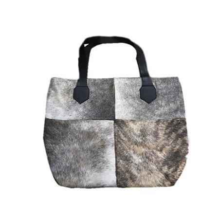 Cowhide Tote Bag Patch & Solid Design