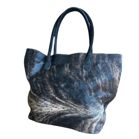 Cowhide Tote Bag Patch & Solid Design