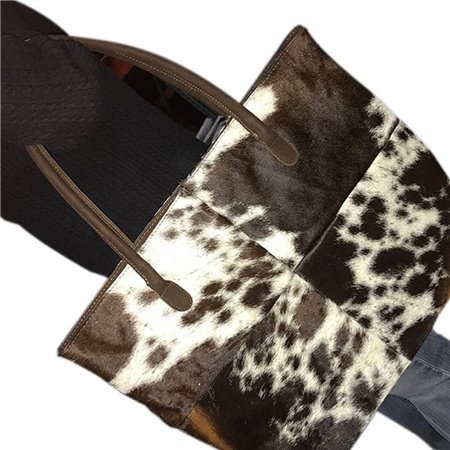 Cowhide Tote Bag Patch & Solid Design