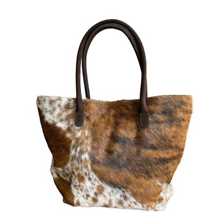 Cowhide Tote Bag Patch & Solid Design