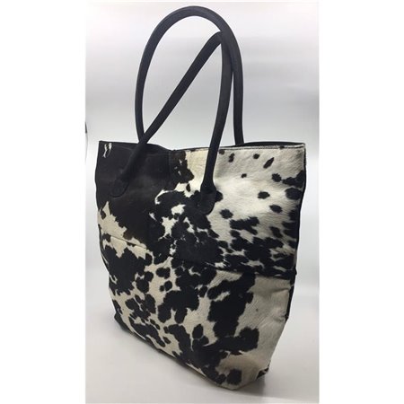 Cowhide Tote Bag Patch & Solid Design