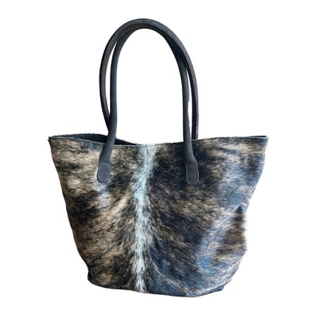 Cowhide Tote Bag Patch & Solid Design