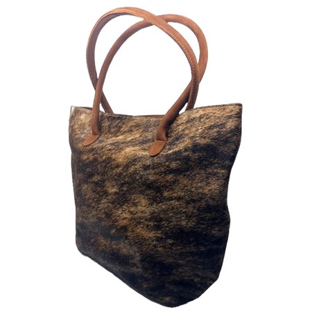 Cowhide Tote Bag Patch & Solid Design