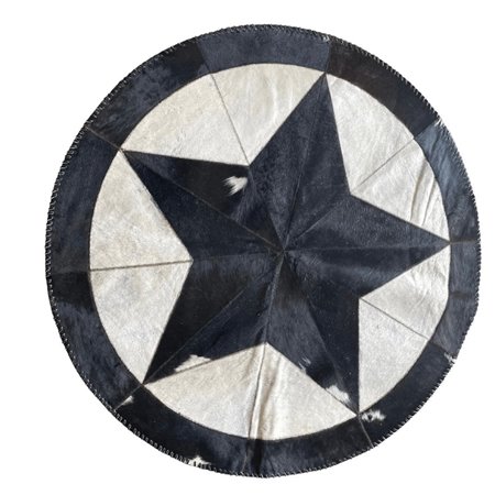 Hair On Cowhide Rug Star Shaped Round Design