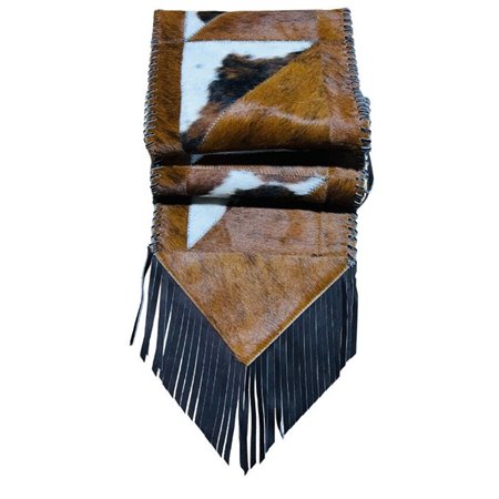 Table Runner Hair-On Cowhide with Fringes