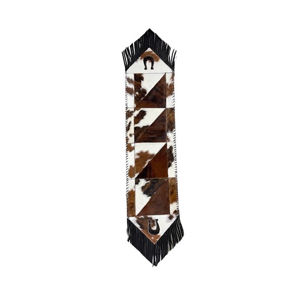 Cowhide Table Runner - Hair-On Leather - Premium Fringe Design - Versatile Home Decor