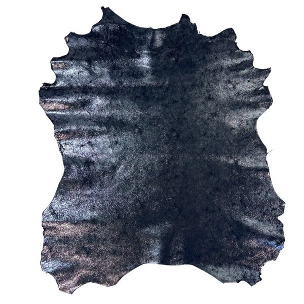 Italian Goat Leather - Upholstery & Rug Material - Glossy Distressed Black - Premium Quality