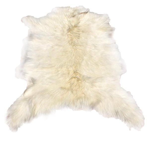 Goat Cashmere Hide - Decorative Rug & Upholstery - Luxurious Soft Texture - Premium Quality - Size: Large - Color: Natural Beige