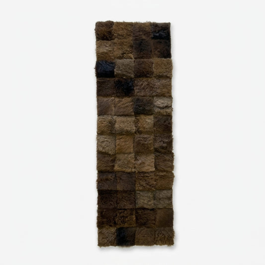 Bison Hide Rug | Hair-On 2x6 Ft – Natural American Buffalo — front view on white background