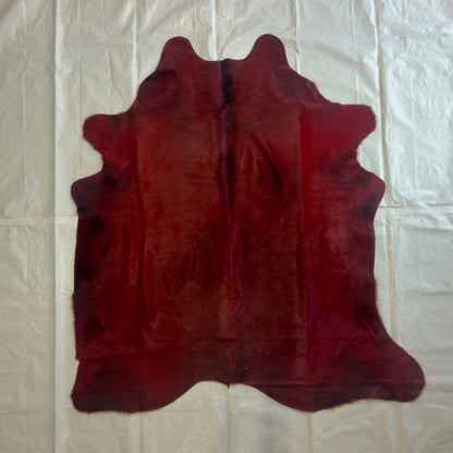 Cowhide Rug | Red Dyed Hair-On – 6x5 Ft Single Hide — 03 client