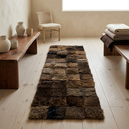 Bison Hide Rug | Hair-On 2x6 Ft – Natural American Buffalo styled in a contemporary home setting
