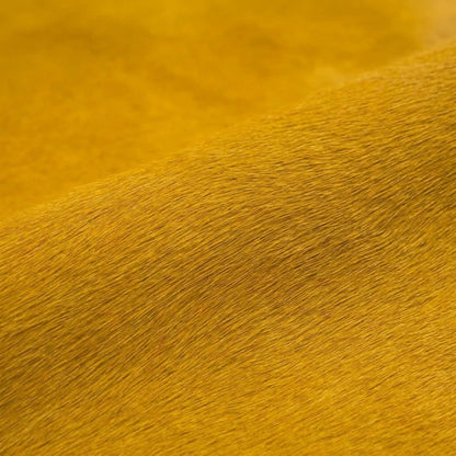 Cowhide Rug | Solid Yellow Hair-On – Large 7x6 Ft — close-up of the surface texture