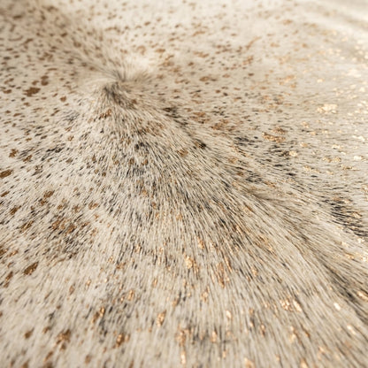 Cowhide Hair-On Rug | Colombian Metallic Gold Acid Wash Large — close-up of the surface texture