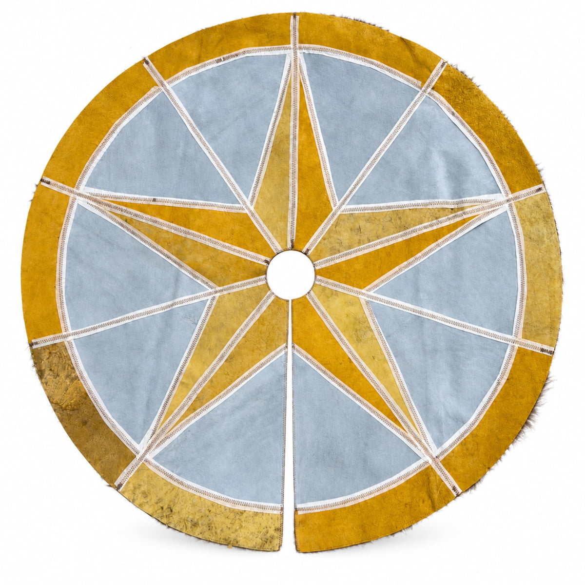 Leather Christmas Tree Skirt | Brown & White – Bison & Cowhide, 3.5 Ft — 06 prompt