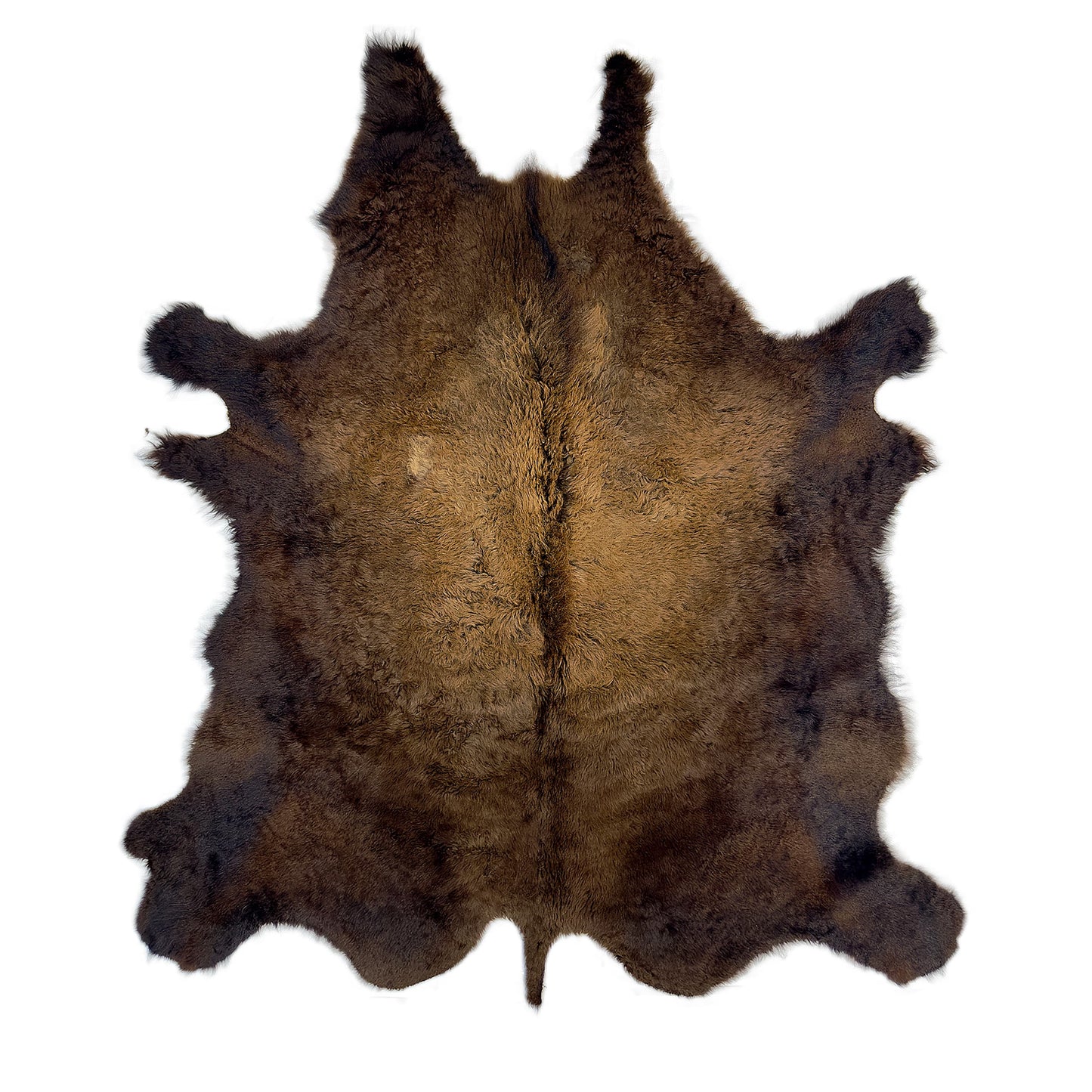 Premium Natural Bison Hair-On Hide Rug - First Grade American