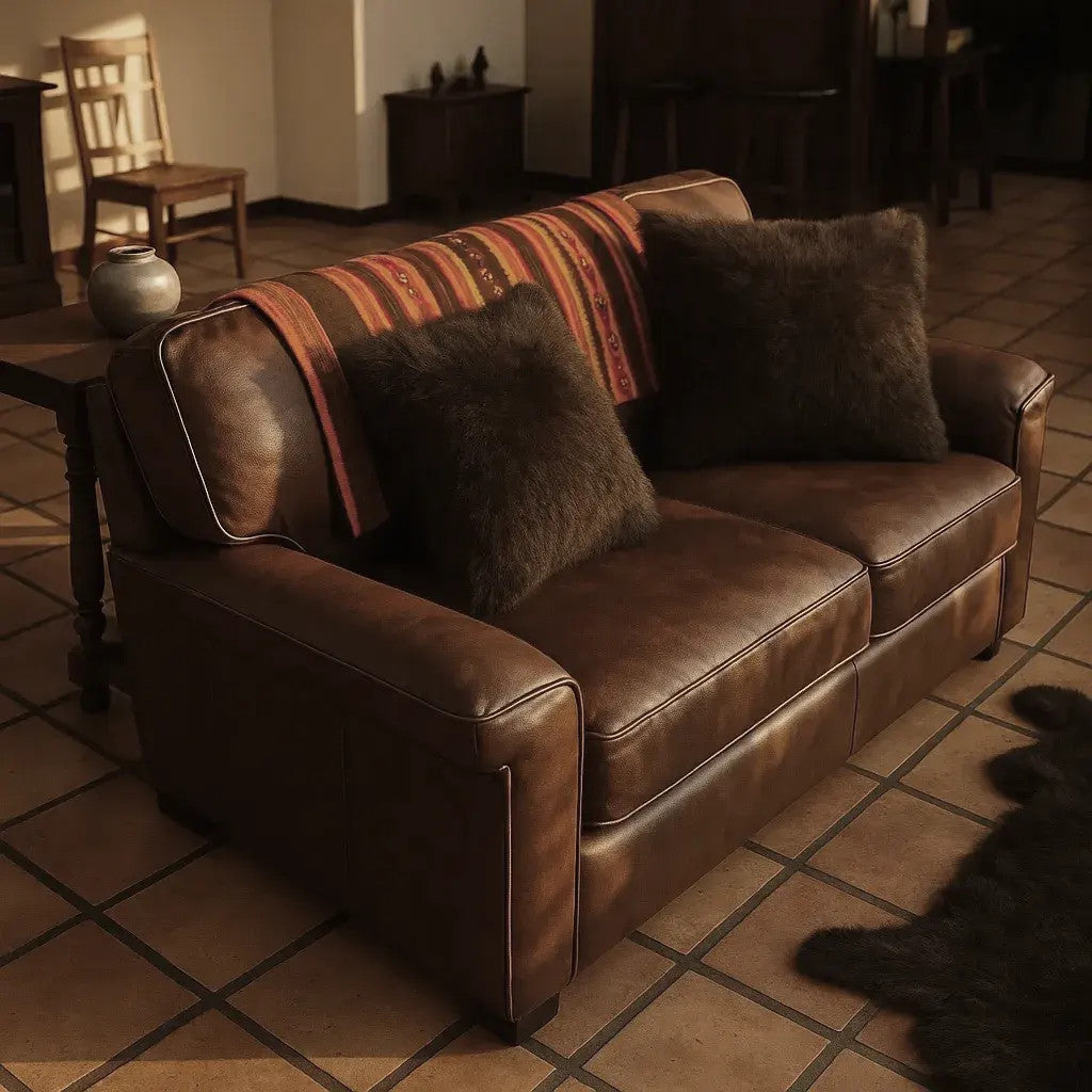 Bison Hair-On Hide Pillow Cover Entire Design - Premium Quality