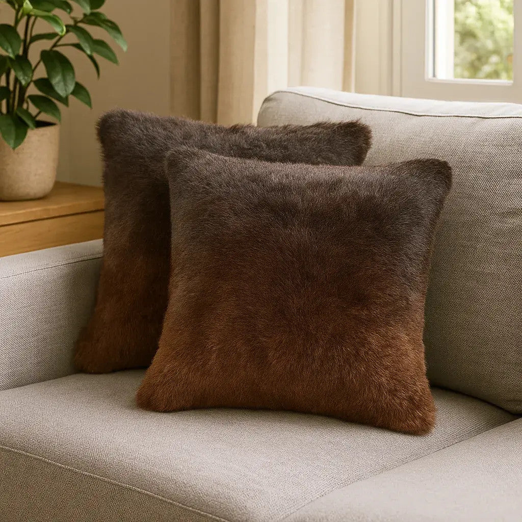 Bison Hair-On Hide Pillow Cover Entire Design - Premium Quality