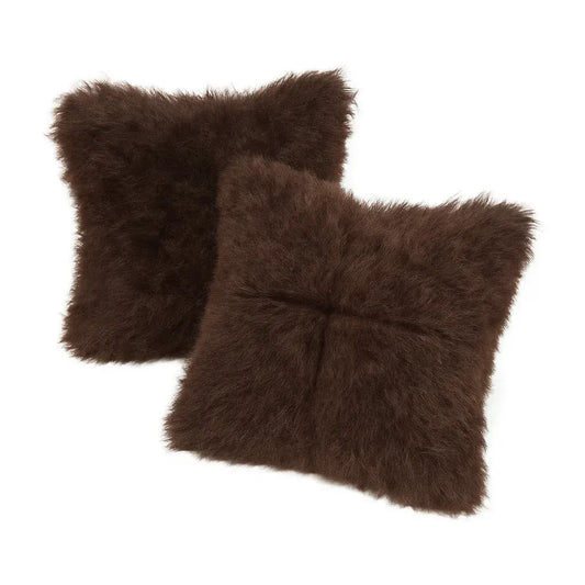 Bison Hair-On Hide Pillow Cover | Pacthwork Piece Design – Set of 2 Package