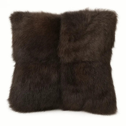 Bison Hair-On Hide Pillow Cover Pachwork Design - Premium Quality