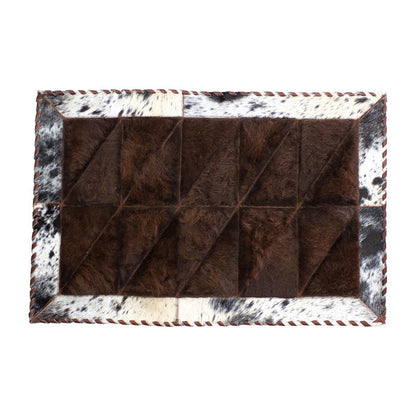 Cowhide / Bison Rug Patchwork Rectangular - Rustic Decor - Premium Quality 2x3 Feet