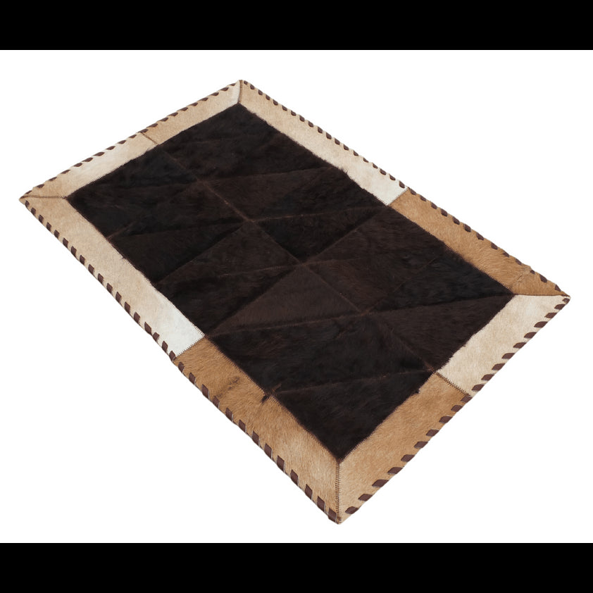 Cowhide / Bison Rug Patchwork Rectangular - Rustic Decor - Premium Quality 2x3 Feet