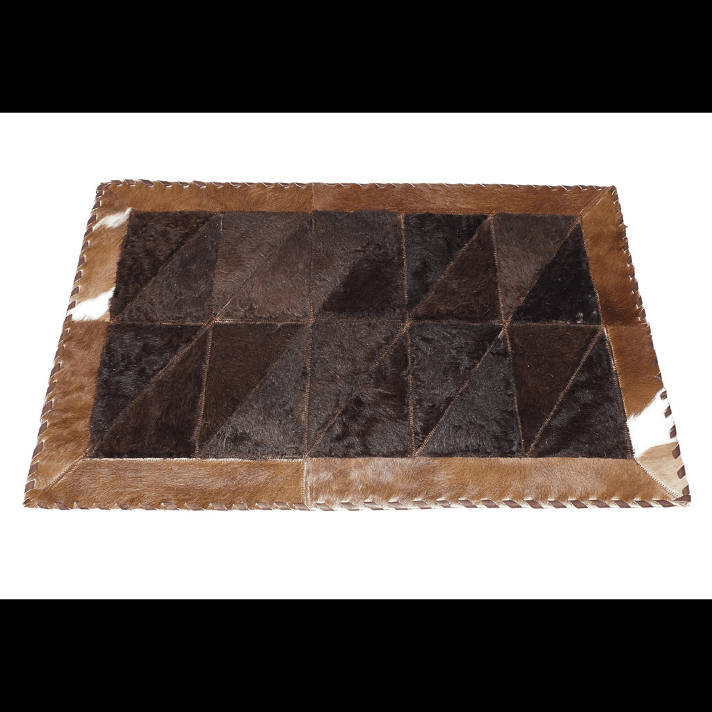 Cowhide / Bison Rug Patchwork Rectangular - Rustic Decor - Premium Quality 2x3 Feet