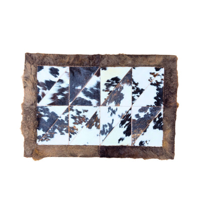 Cowhide / Bison Rug Patchwork Rectangular - Rustic Decor - Premium Quality 2x3 Feet