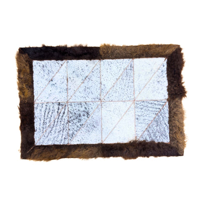 Cowhide / Bison Rug Patchwork Rectangular - Rustic Decor - Premium Quality 2x3 Feet