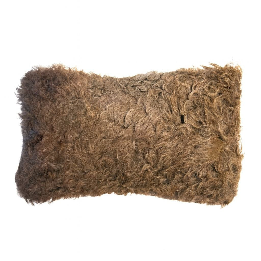 Genuine Hair-on Bison Pillow Cover | Natural Curly Texture – 20"×12"
