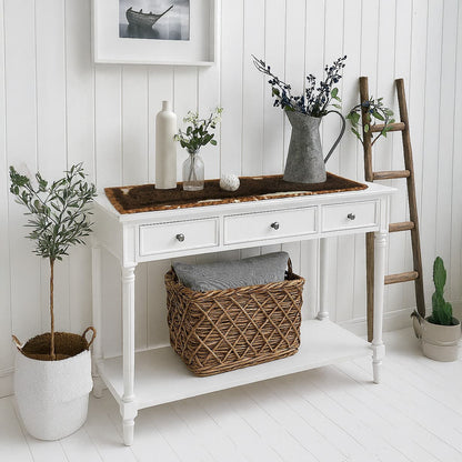 Cowhide & Bison Hair Table Runner | Patchwork Laced Design Tricolor – 1' x 3' Feet