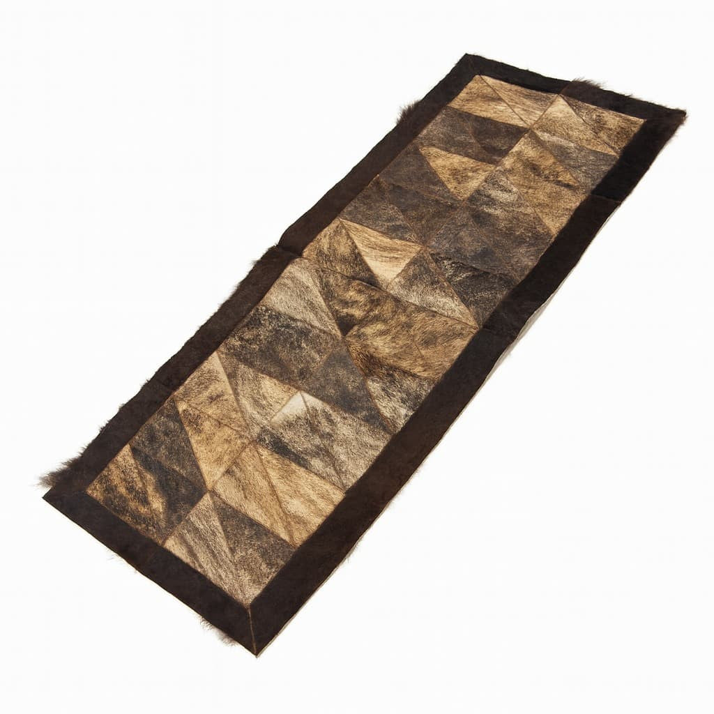Bison & Cowhide & Rectangular Rug | Handcrafted Patchwork Hair-On – 2x6 ft